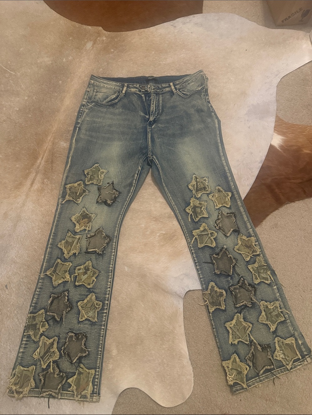 Blue Star-Appliqué Women's Jeans